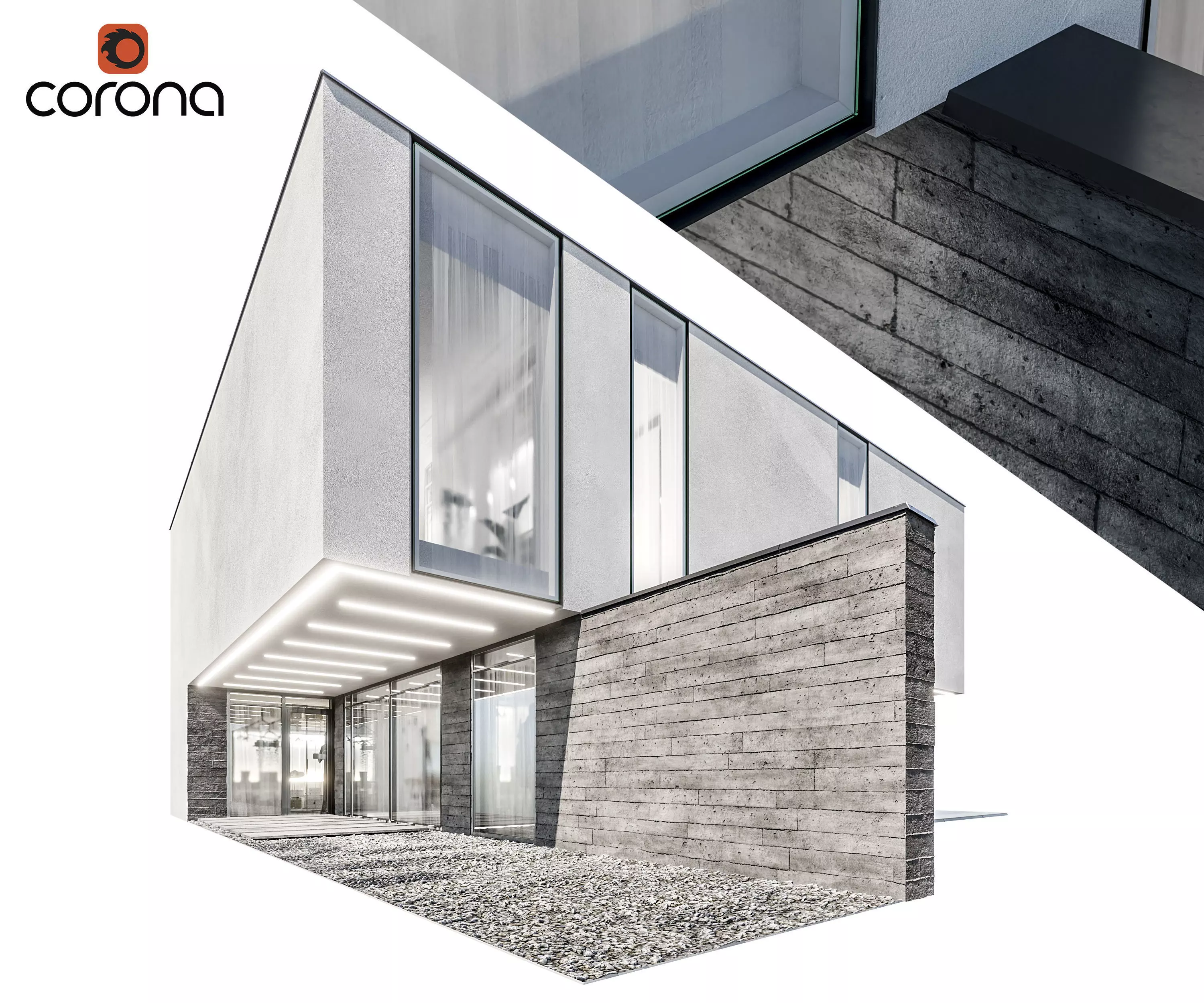 Modern house 12 - night 3D model_0