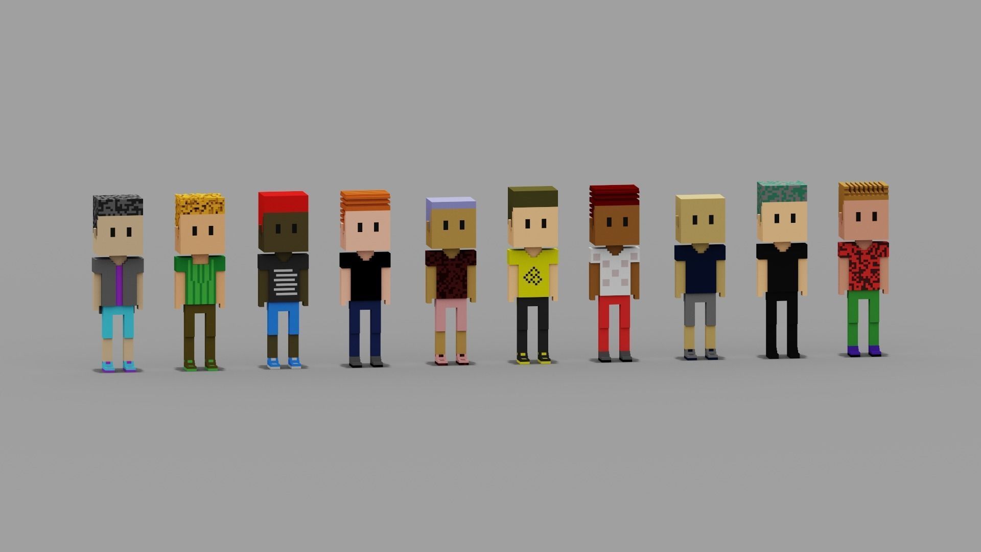NFT Voxel Characters Low-poly 3D model_8
