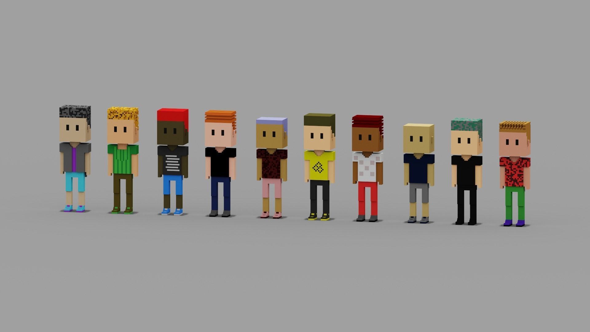 NFT Voxel Characters Low-poly 3D model_7