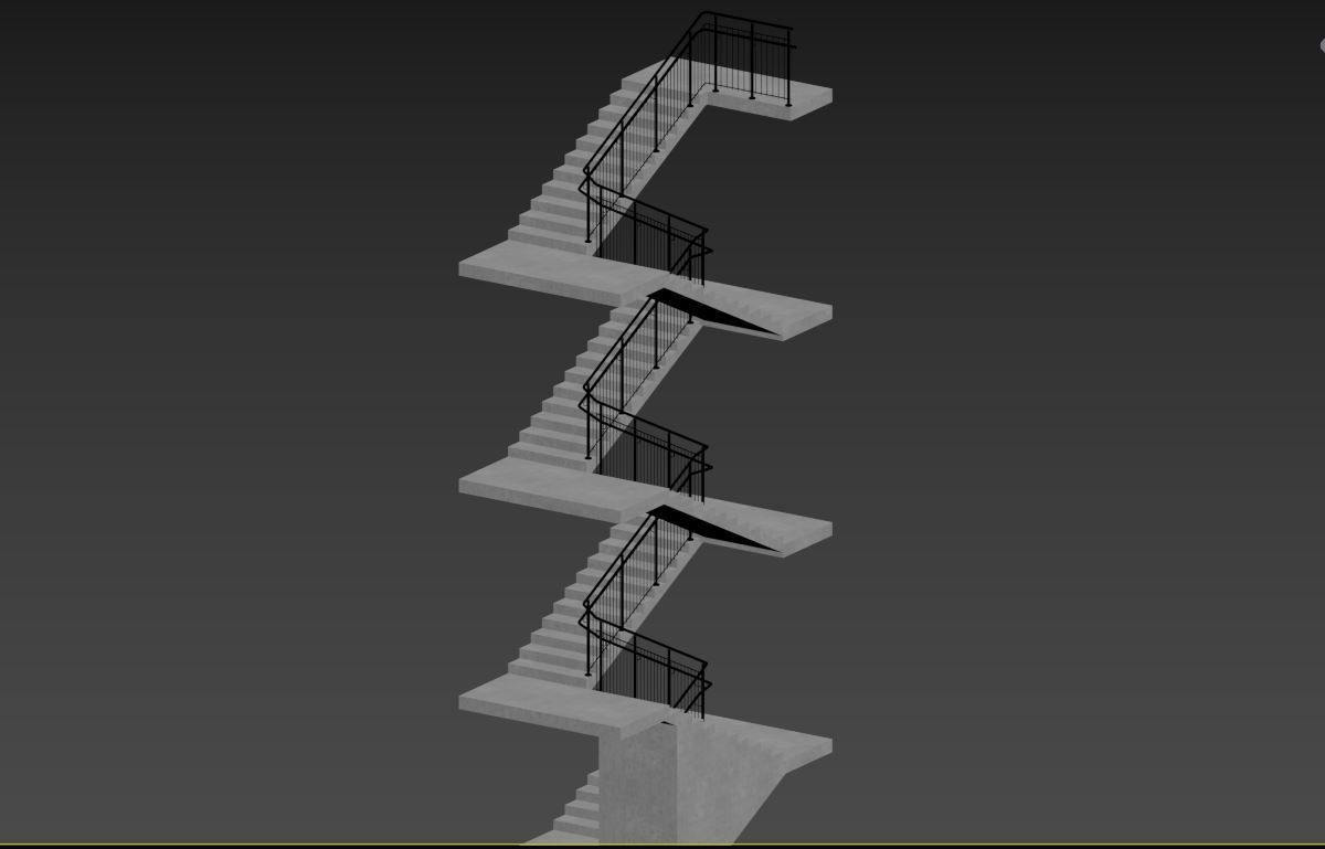 Stairs set of 3D model_24