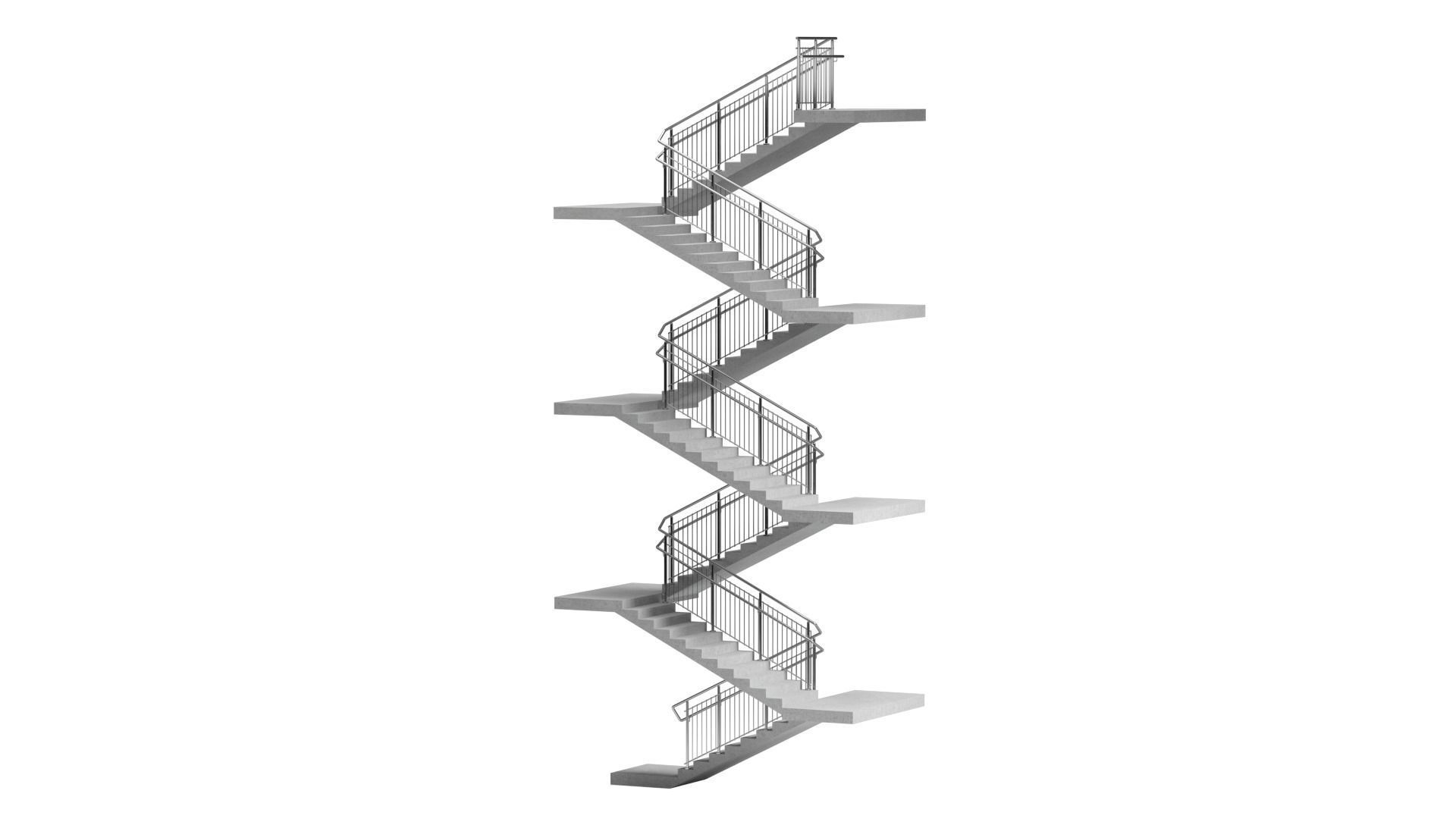 Stairs set of 3D model_3