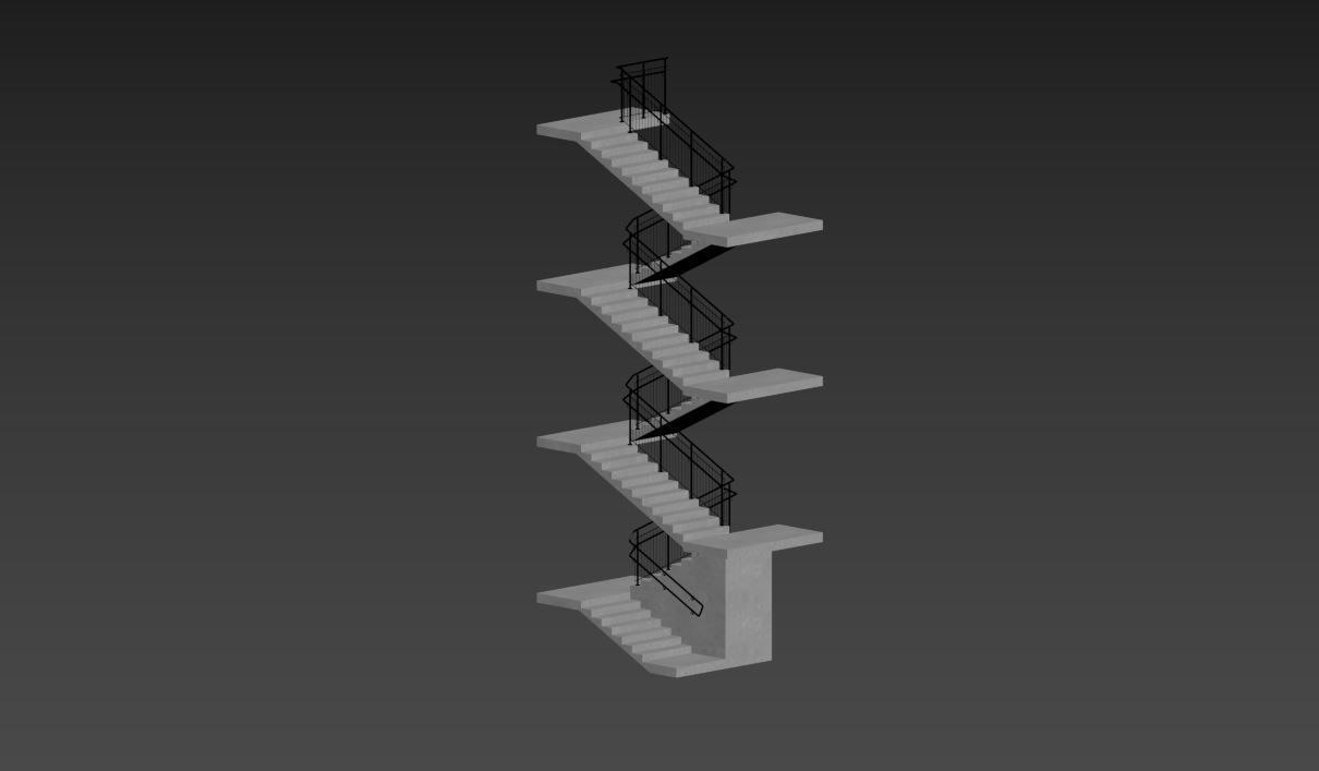 Stairs set of 3D model_22