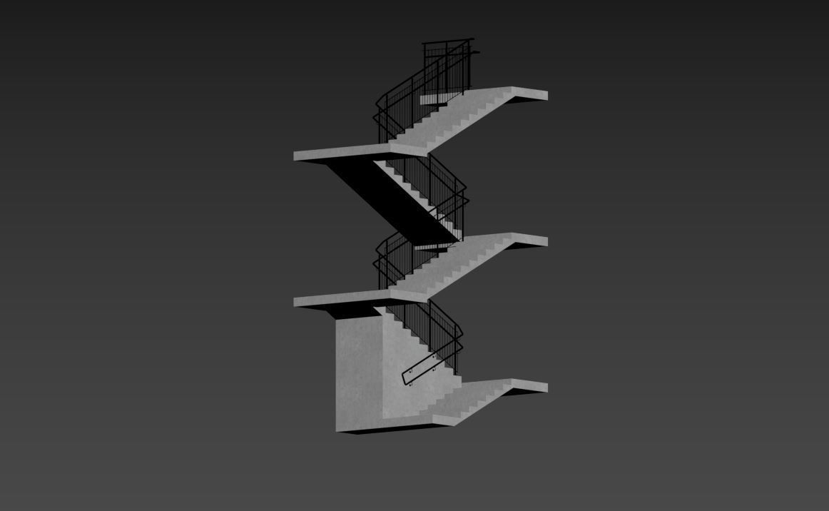 Stairs set of 3D model_32