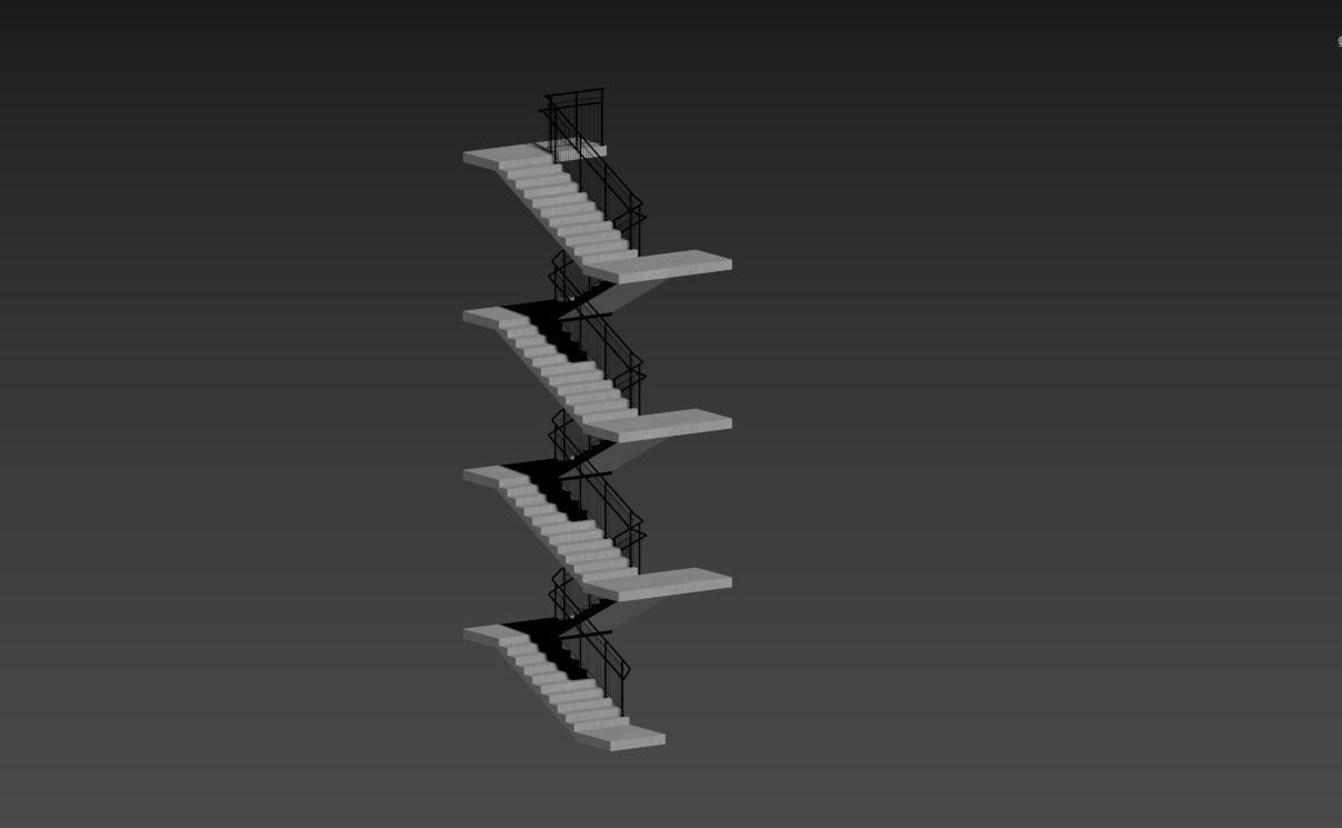 Stairs set of 3D model_14