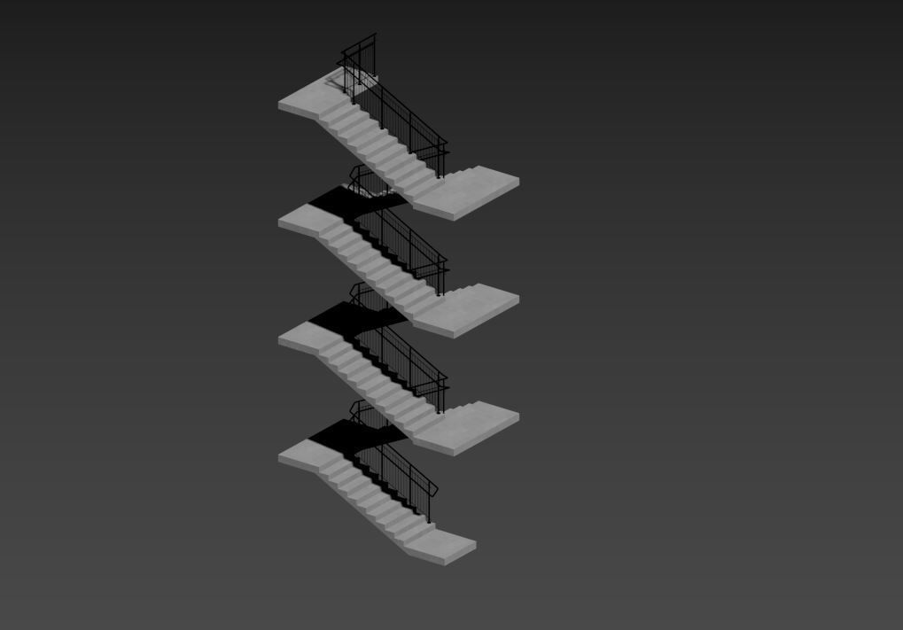 Stairs set of 3D model_16
