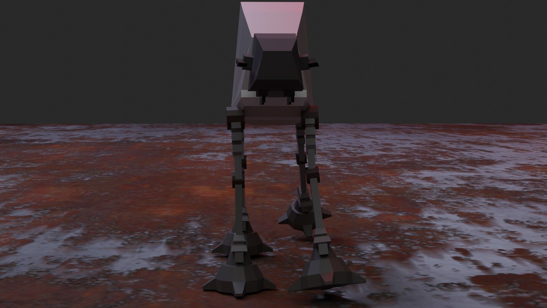 Robot low poly full rigged blender Low-poly 3D model_1