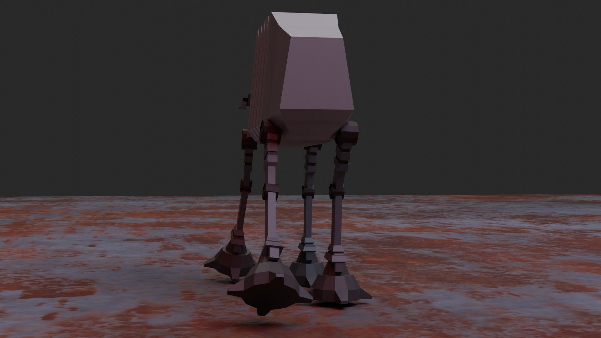 Robot low poly full rigged blender Low-poly 3D model_5