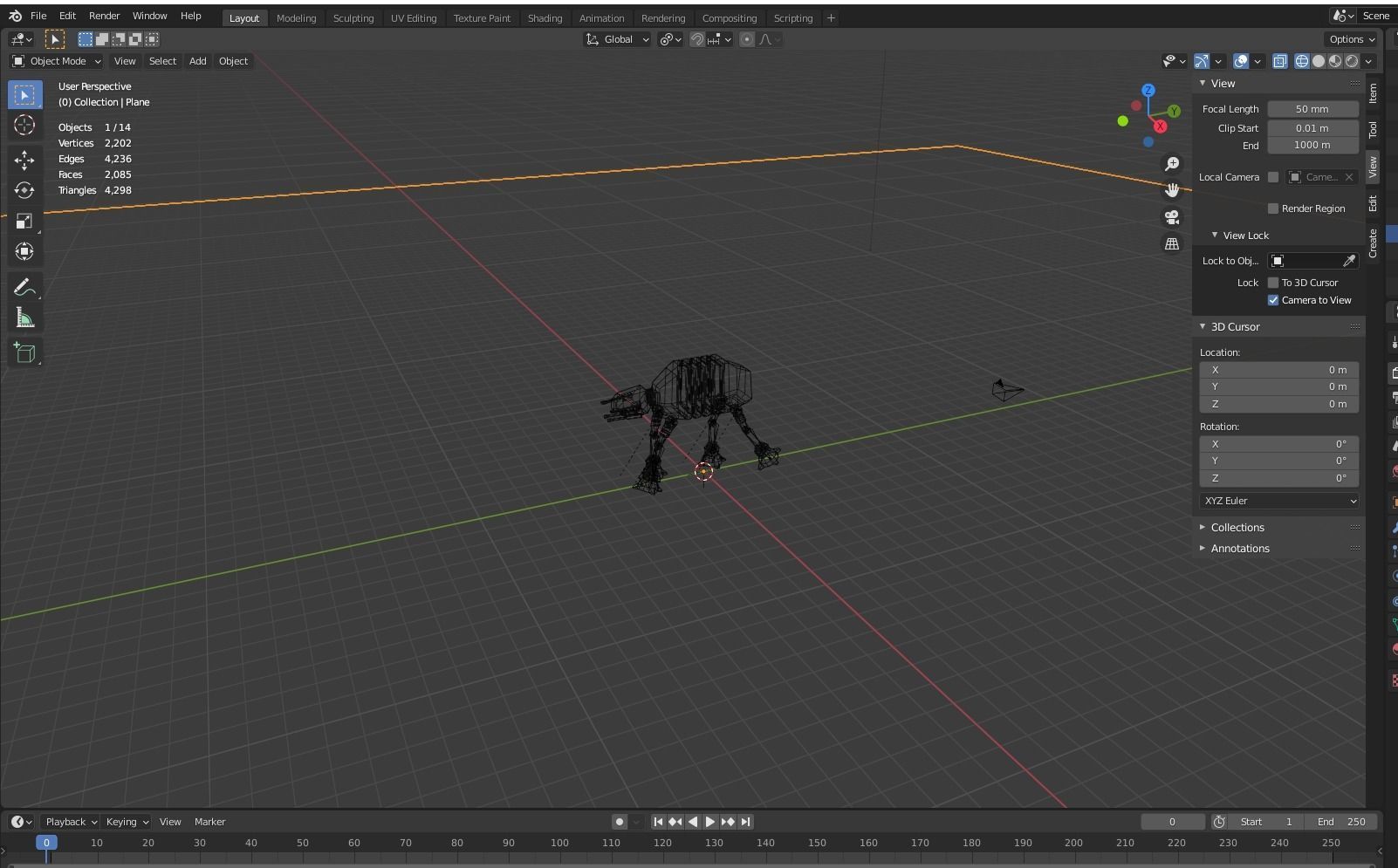 Robot low poly full rigged blender Low-poly 3D model_7