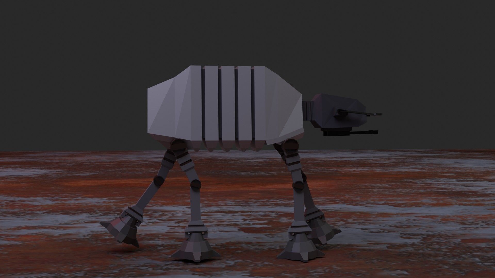 Robot low poly full rigged blender Low-poly 3D model_3