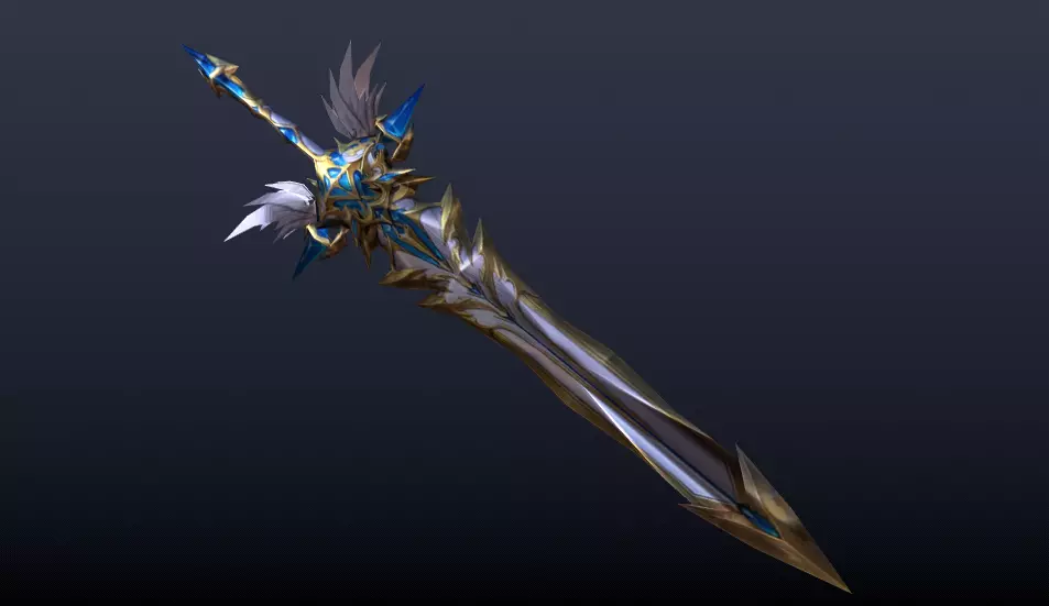 Futuristic Sword Low-poly 3D model_0