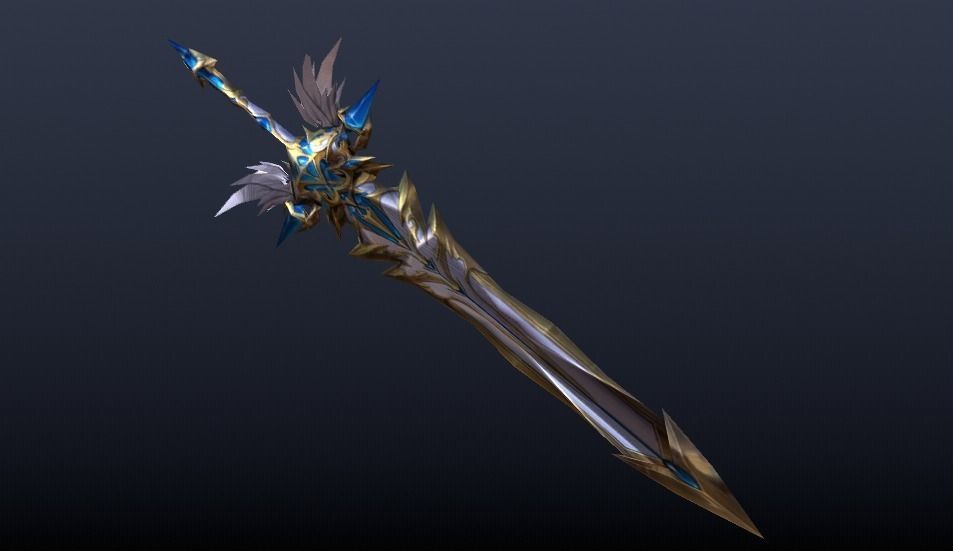 Futuristic Sword Low-poly 3D model_5