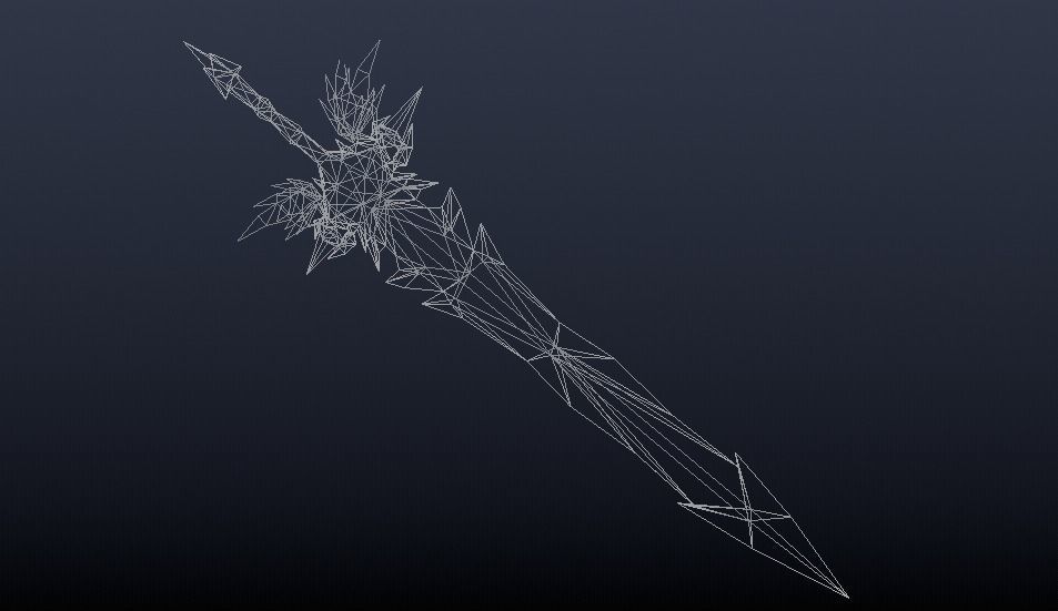 Futuristic Sword Low-poly 3D model_3