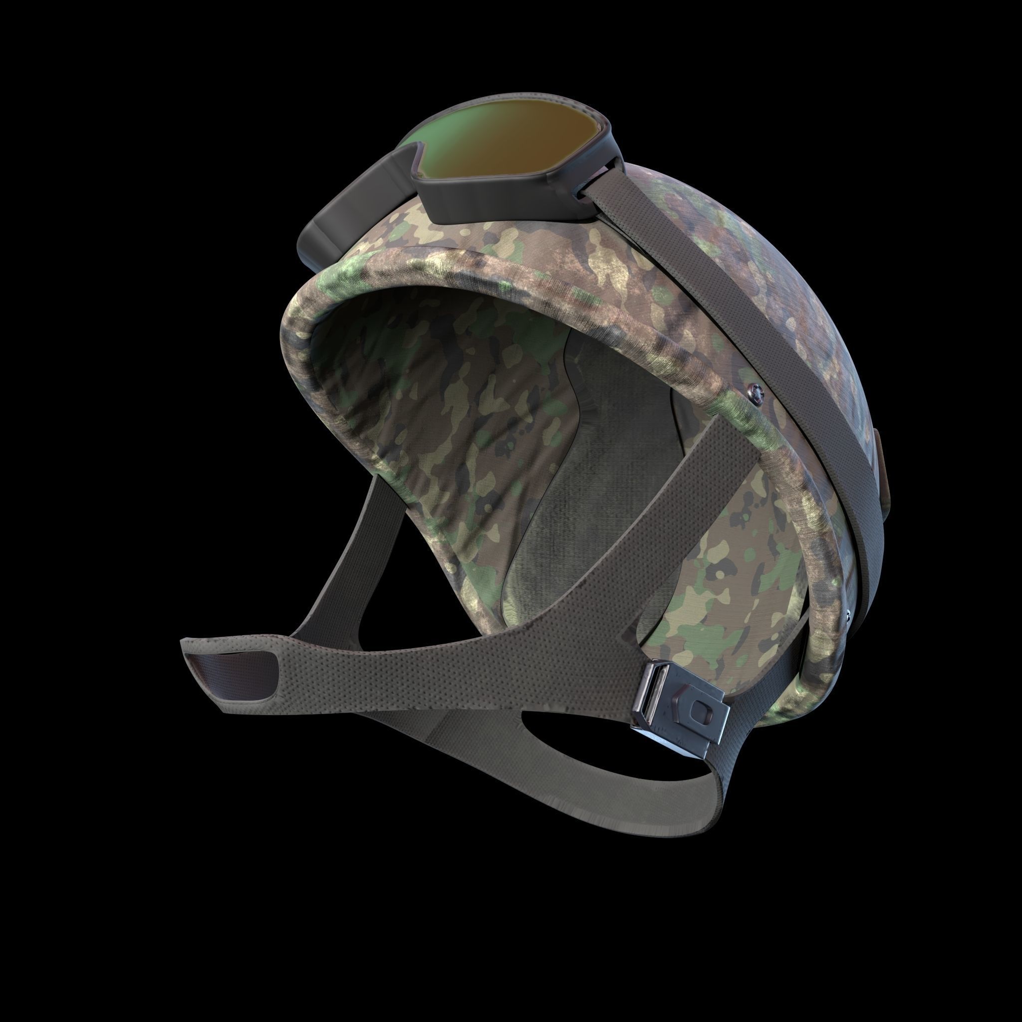 MILITARY Game Ready  Tactical Helmet with Visor Glasses Low-poly Low-poly 3D model_4