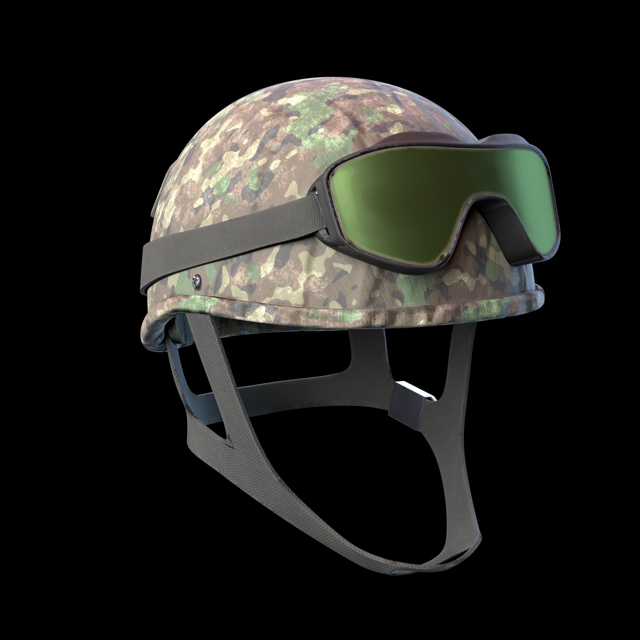 MILITARY Game Ready  Tactical Helmet with Visor Glasses Low-poly Low-poly 3D model_2