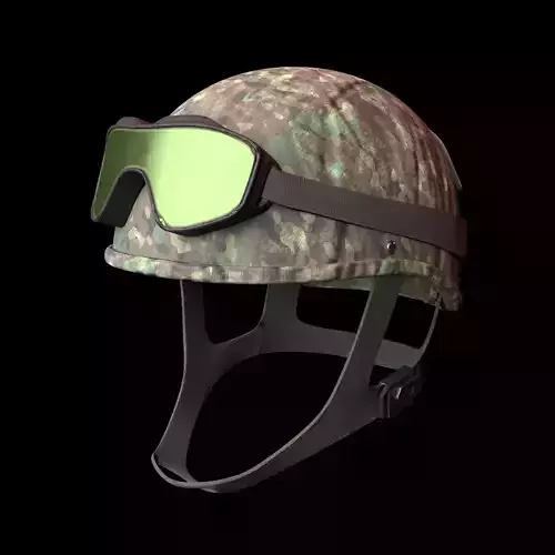 MILITARY Game Ready  Tactical Helmet with Visor Glasses Low-poly