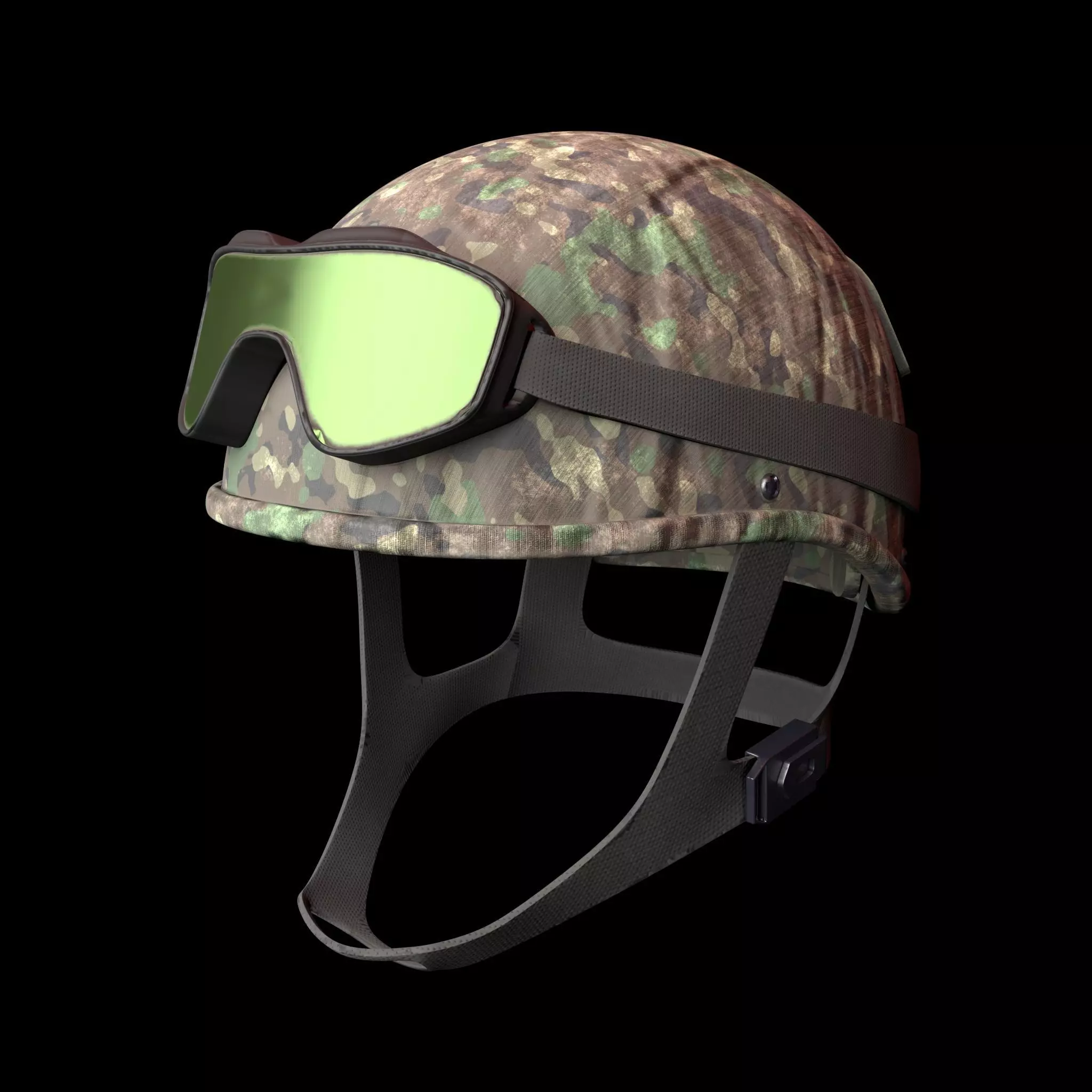 MILITARY Game Ready  Tactical Helmet with Visor Glasses Low-poly Low-poly 3D model_0