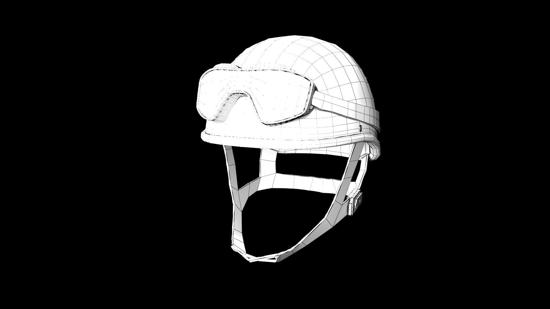 MILITARY Game Ready  Tactical Helmet with Visor Glasses Low-poly Low-poly 3D model_7