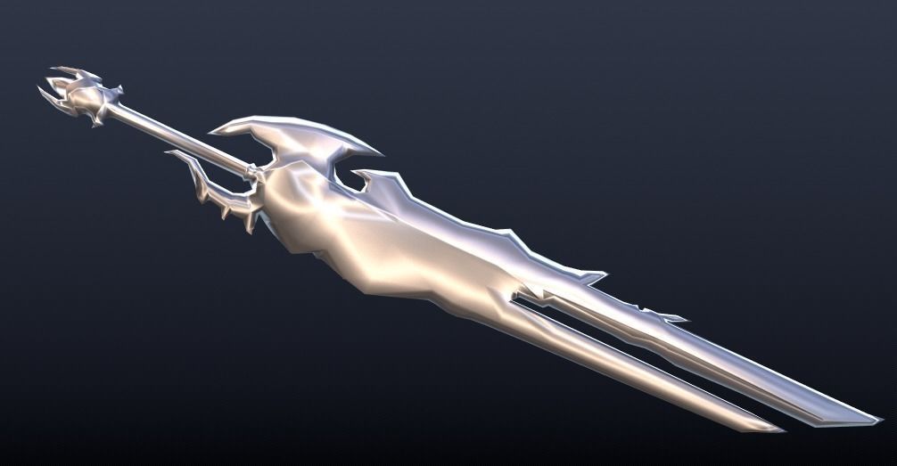 Futuristic Sword Low-poly 3D model_2