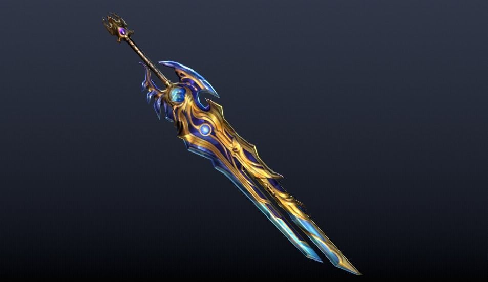 Futuristic Sword Low-poly 3D model_1