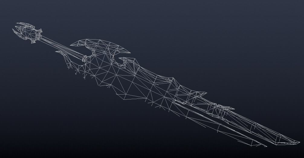 Futuristic Sword Low-poly 3D model_15