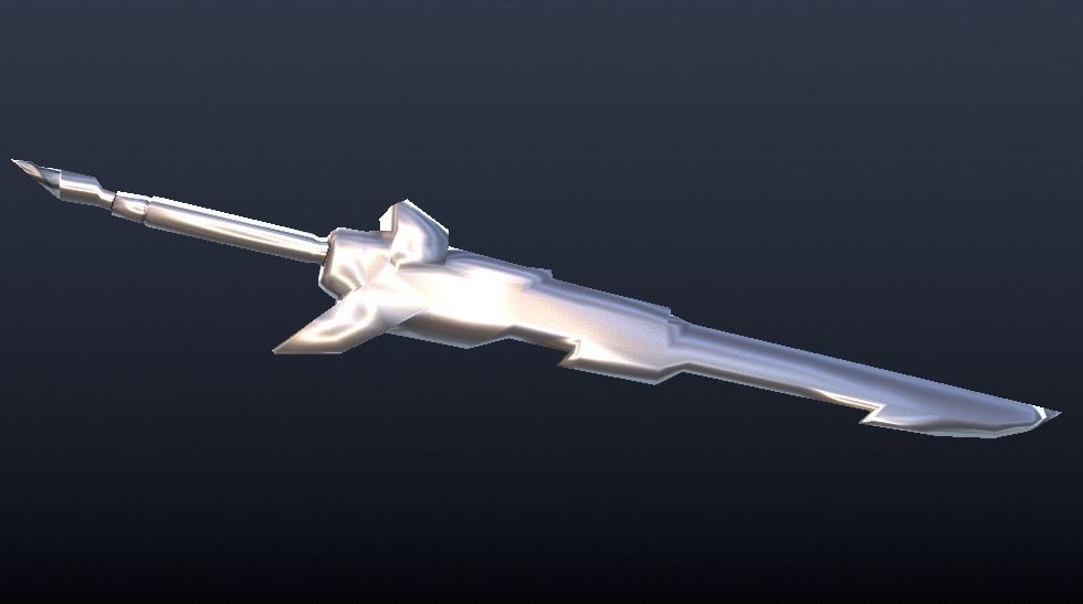 Futuristic Sword Low-poly 3D model_7