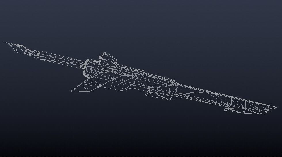 Futuristic Sword Low-poly 3D model_5