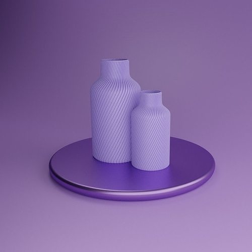 MINIMALISTIC CURVED BOTTLE VASE 3D print model