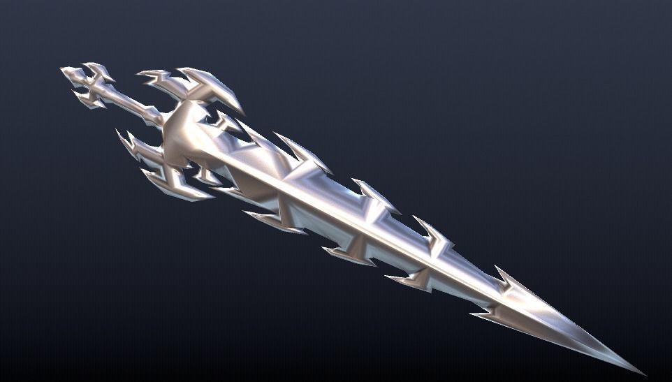 Futuristic Sword Low-poly 3D model_4