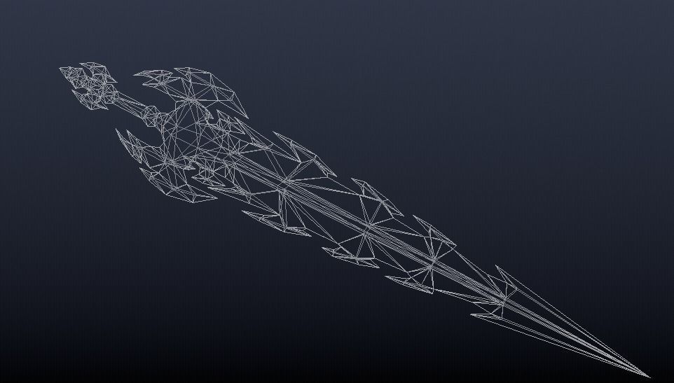 Futuristic Sword Low-poly 3D model_11