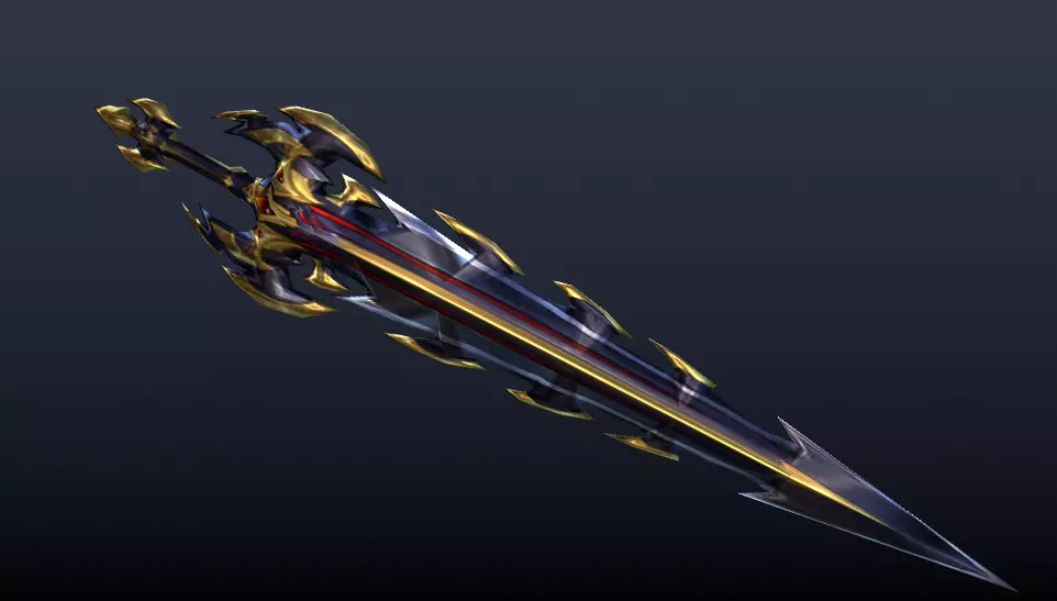 Futuristic Sword Low-poly 3D model_0