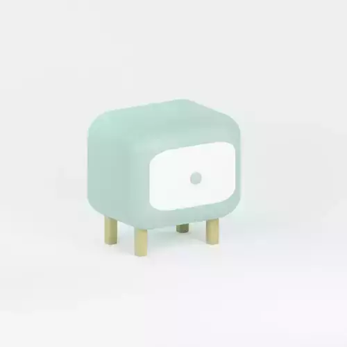 A nightstand bedside table in mint