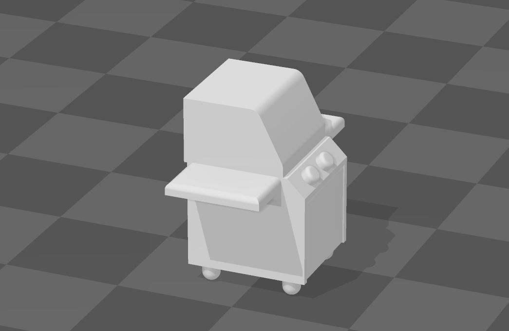 outdoor gas grill Scale h0 1-87 barbecue 3D print model_1