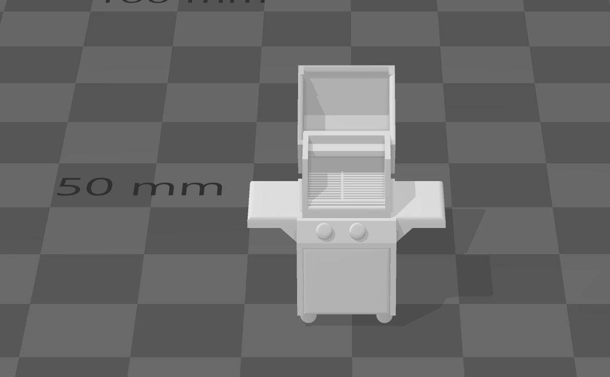 outdoor gas grill Scale h0 1-87 barbecue 3D print model_4