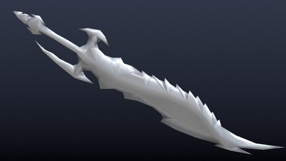 Futuristic Sword Low-poly 3D model_4