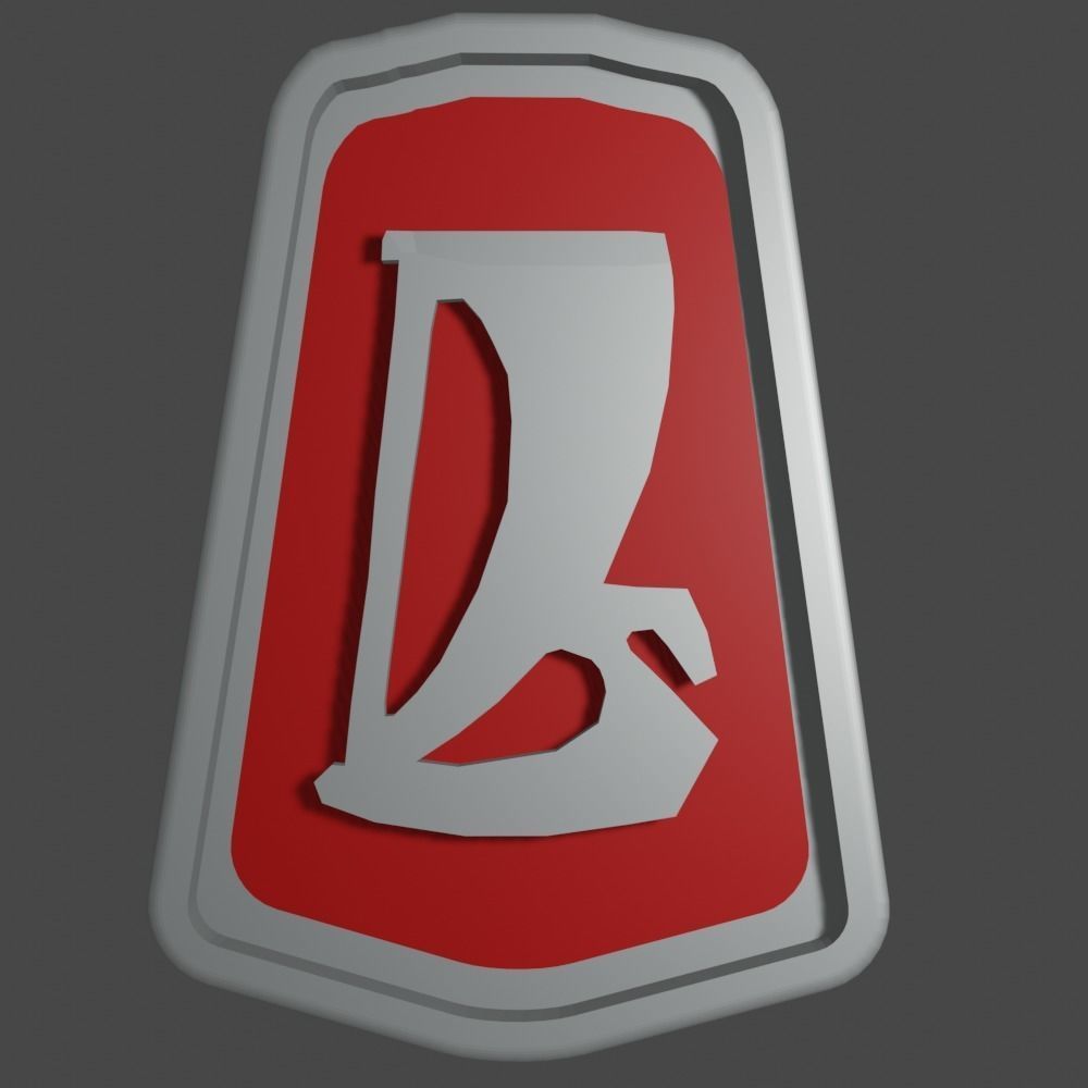 old Lada logo low-poly Low-poly 3D model_1