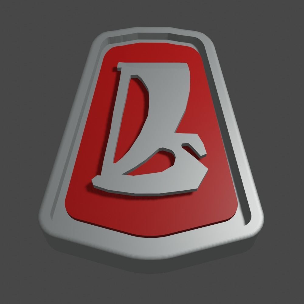 old Lada logo low-poly Low-poly 3D model_3