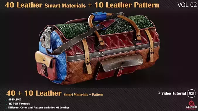40 Leather Smart Materials - 10 Leather Patterns - VOL 06 Texture