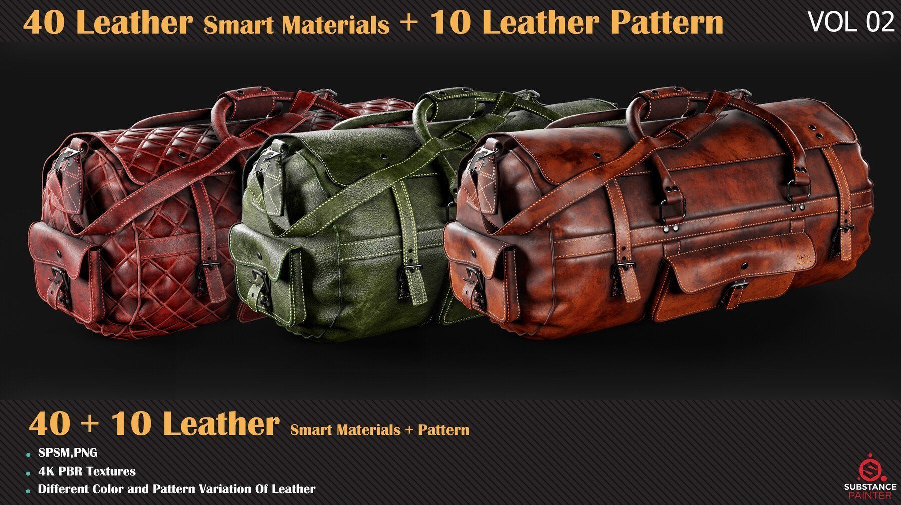 40 Leather Smart Materials - 10 Leather Patterns - VOL 06 Texture_2