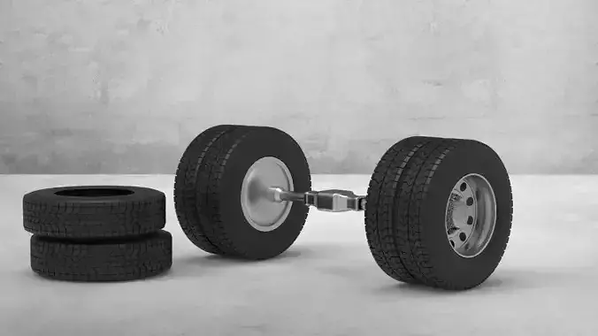 Truck wheels 3D model