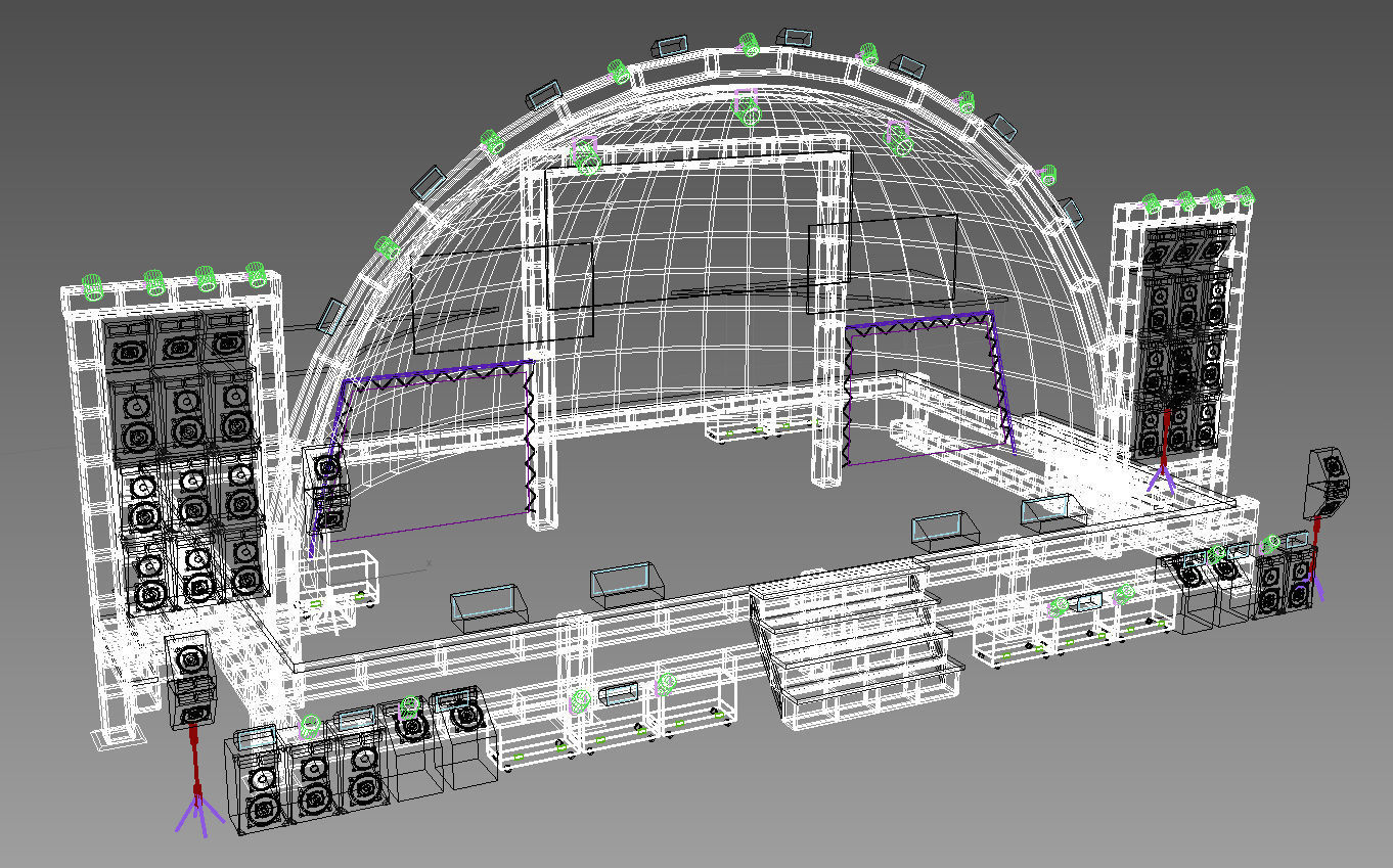 Concert scene Low-poly 3D model_2