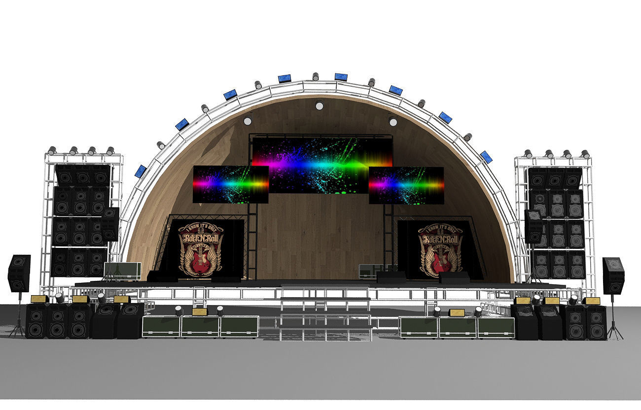 Concert scene Low-poly 3D model_1