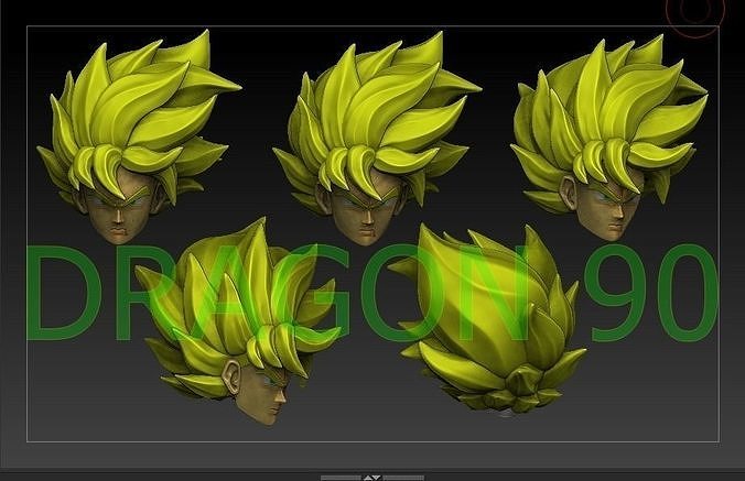 Goku hair with wind SH figuarts 3D print model