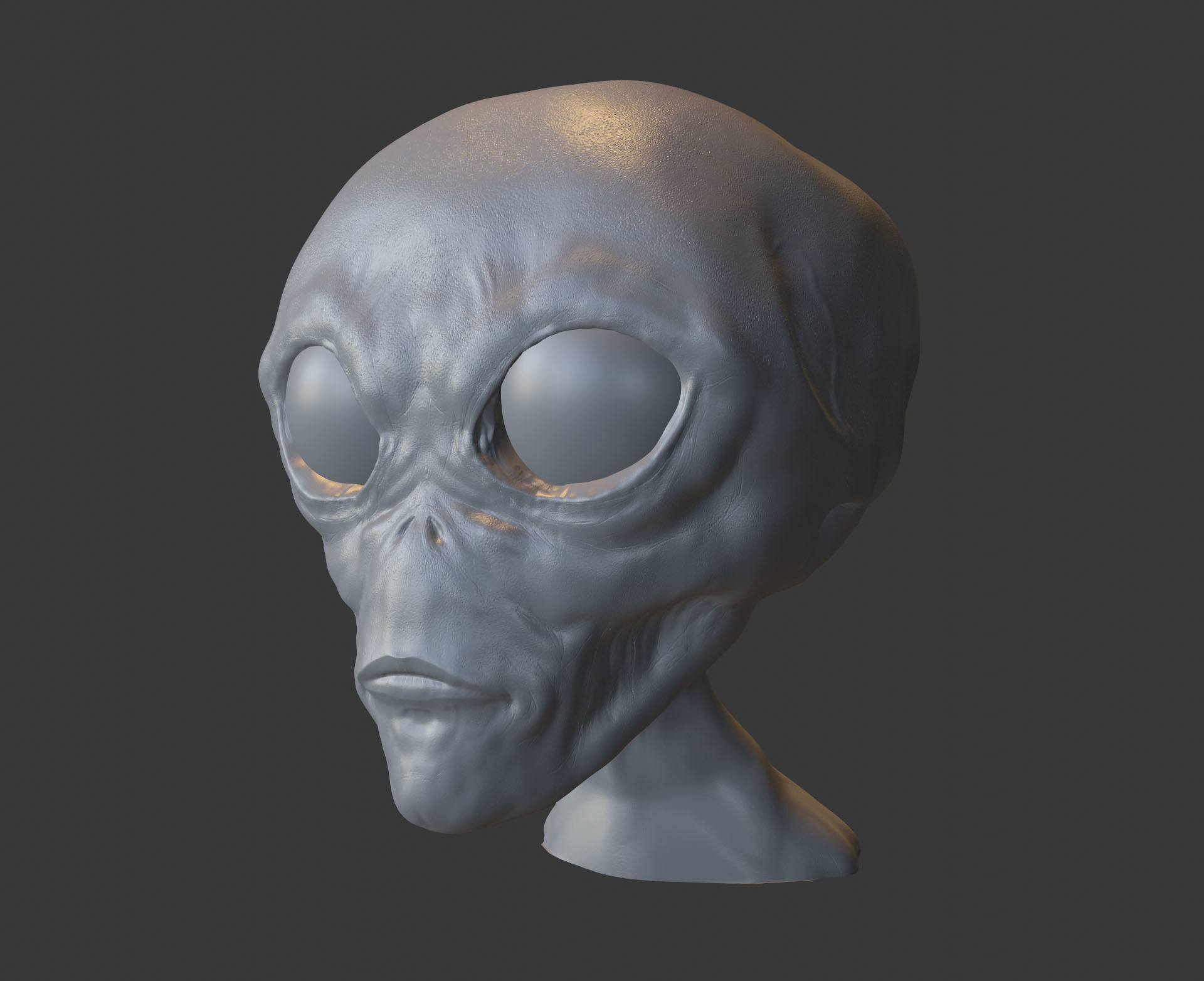 Extraterrestre alien head 3D print model_2