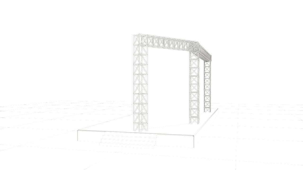 concert stage Low-poly 3D model_6