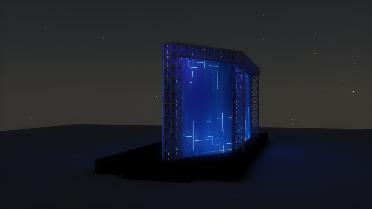 concert stage Low-poly 3D model_3