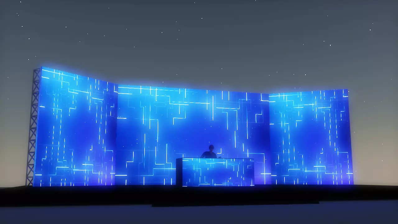 concert stage Low-poly 3D model_0