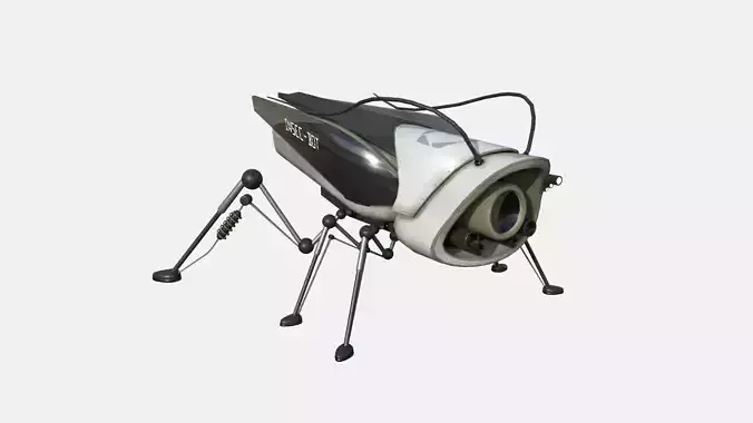 Insect Robot F07 White Black - SciFi Character Design Low-poly 3D model