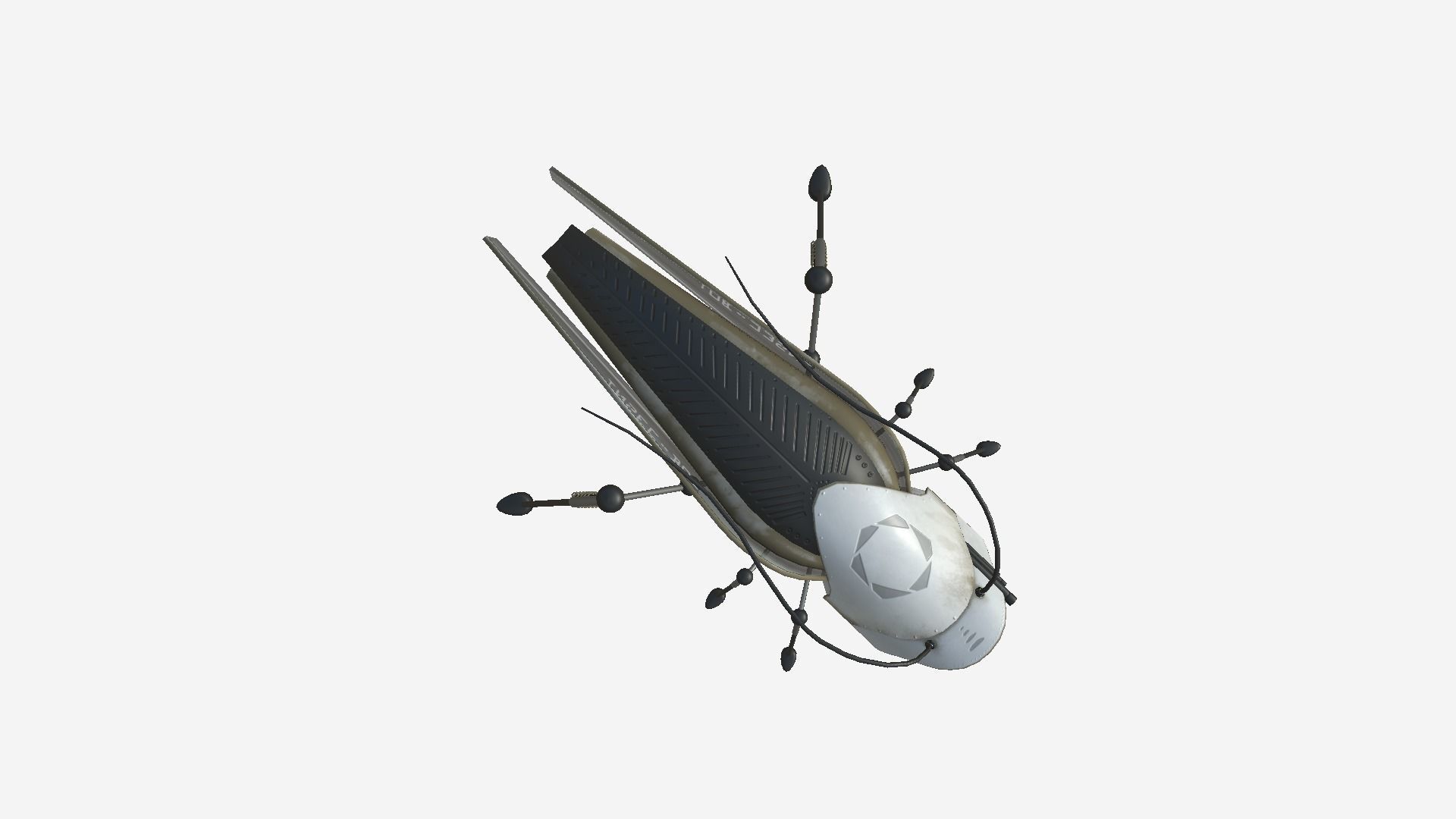 Insect Robot F07 White Black - SciFi Character Design Low-poly 3D model_2