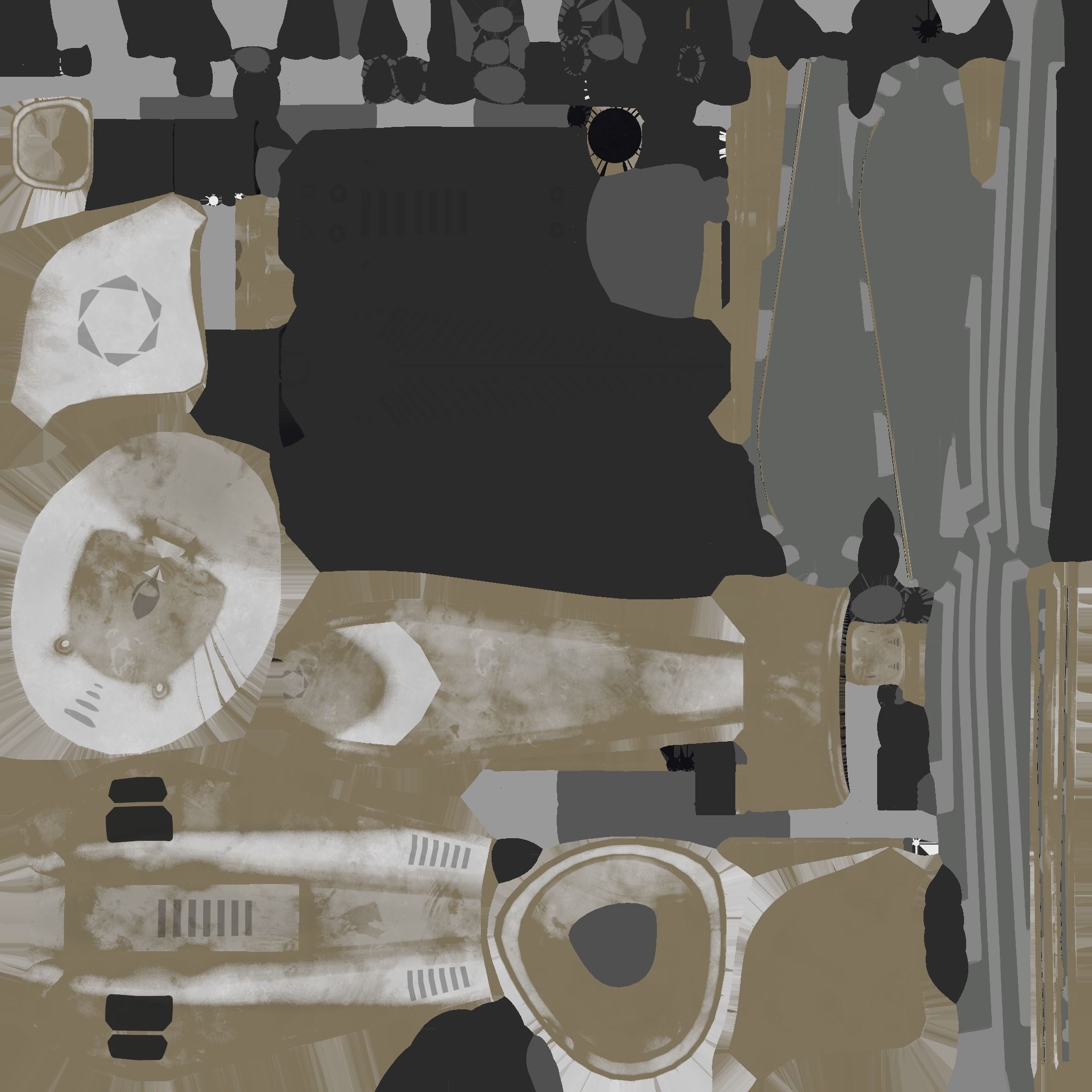 Insect Robot F07 White Black - SciFi Character Design Low-poly 3D model_20