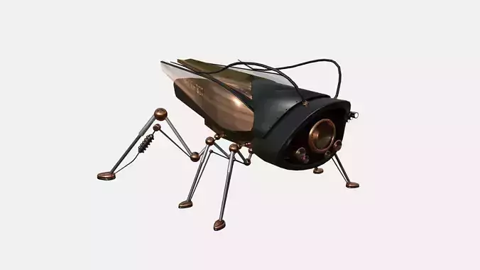 Insect Robot F08 Black Copper - SciFi Character Design Low-poly 3D model